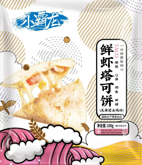 小霸龙 鲜虾塔可饼(彩膜装)100g/袋*40袋/件