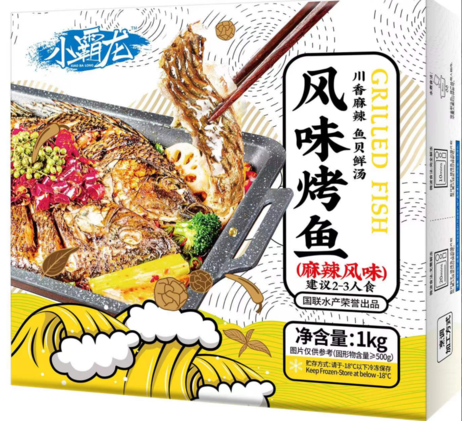 小霸龙 麻辣风味烤鱼（彩盒装）1kg/袋*10袋/件