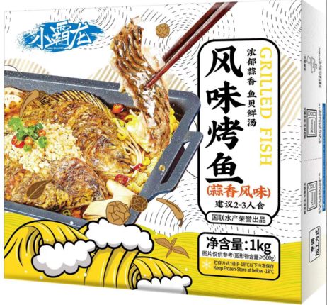 小霸龙 蒜香风味烤鱼（彩盒装）1kg/袋*10袋/件